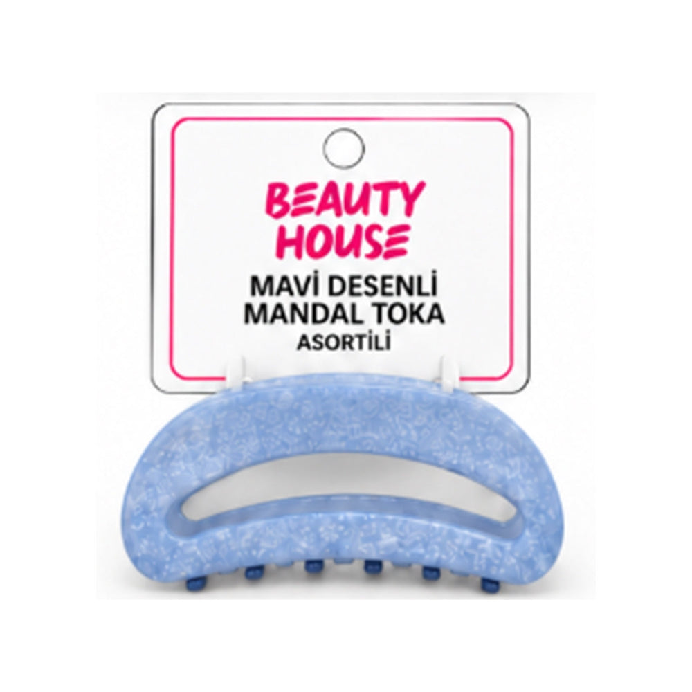 Beauty House Blue Patterned Hair Claw Clip for Daily Styling