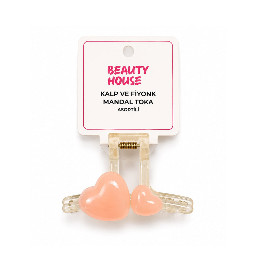 Beauty House Heart & Bow Claw Clip Hair Accessory 1 pc