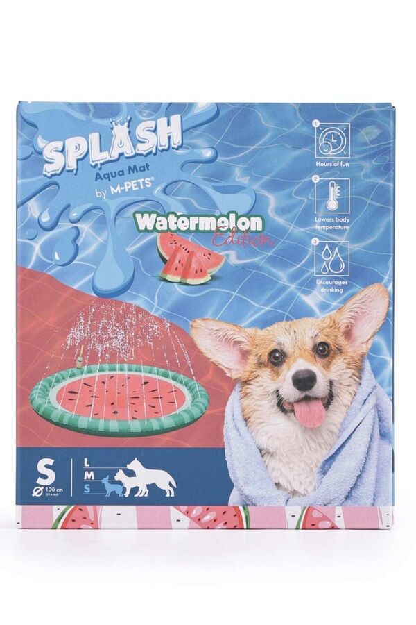M-Pets Splash Aqua Mat Watermelon Sprinkler Play Pool for Pets 100cm (S)