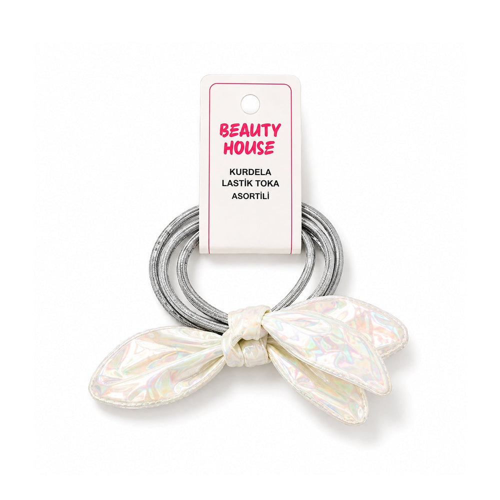 Beauty House Ribbon Elastic Hair Tie Assorted Colors 1 pc