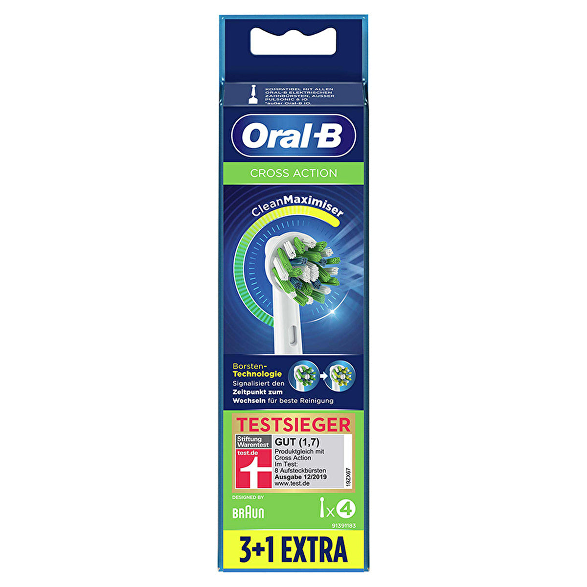 Oral-B CrossAction Clean Maximizer Replacement Heads 3+1 | Premium Quality - Image 