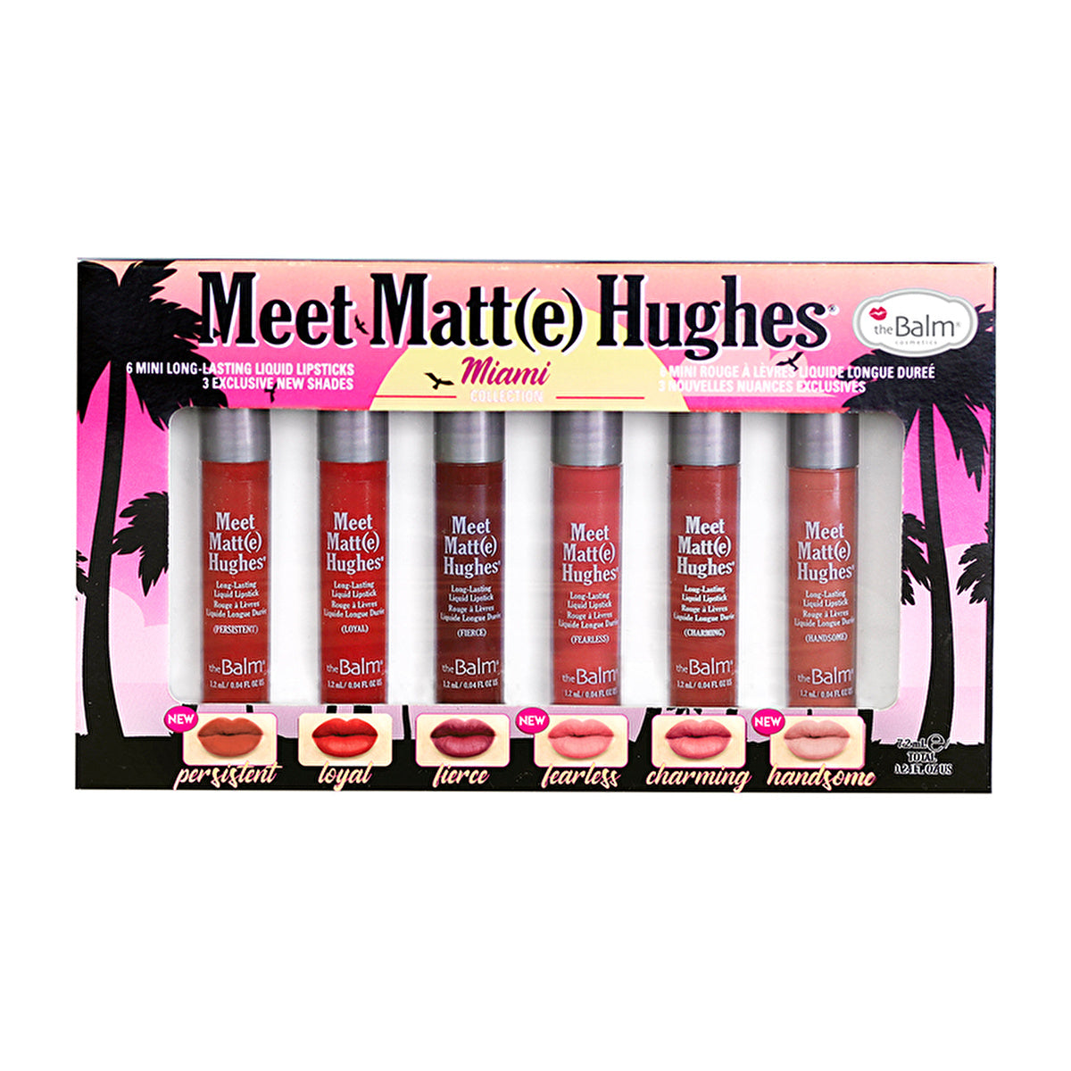 theBalm Meet Matte Hughes Miami Lip Set 6-Pack - Vibrant Colors | Mini Size - Image #1