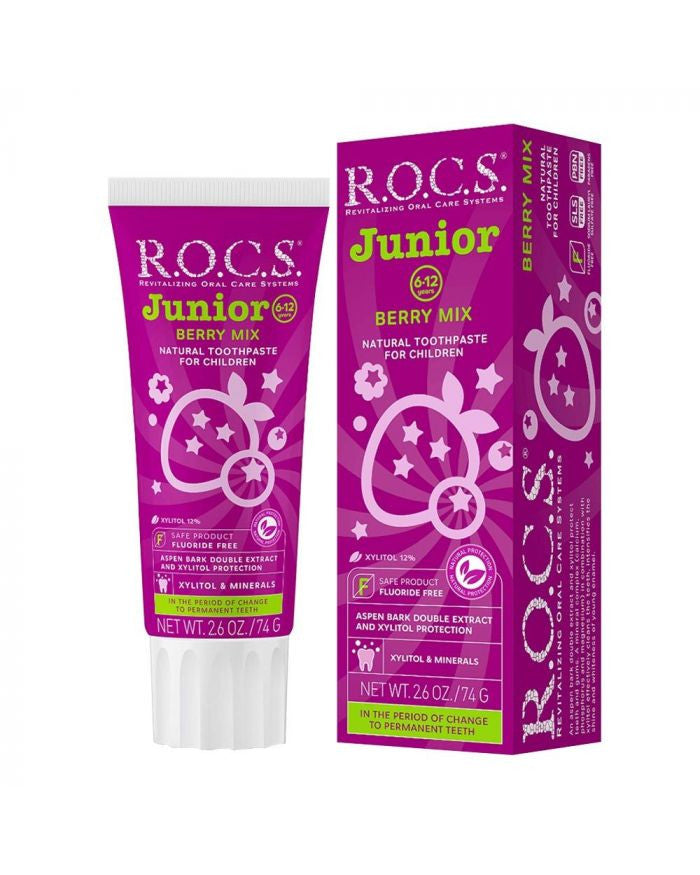 ROCS Junior 6-12 Berry Mix Toothpaste back