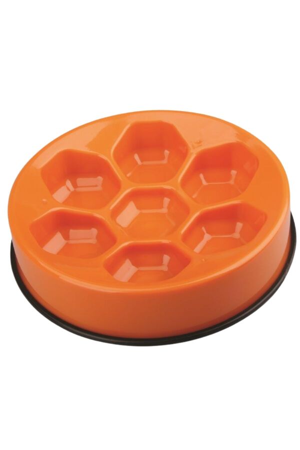 M-Pets Cavity Slow Feeder Dog Bowl Orange 1200ml