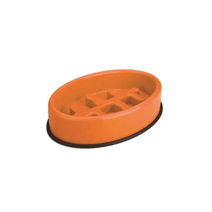 M-Pets Fishbone Slow Feeder Pet Bowl Orange 1200ml