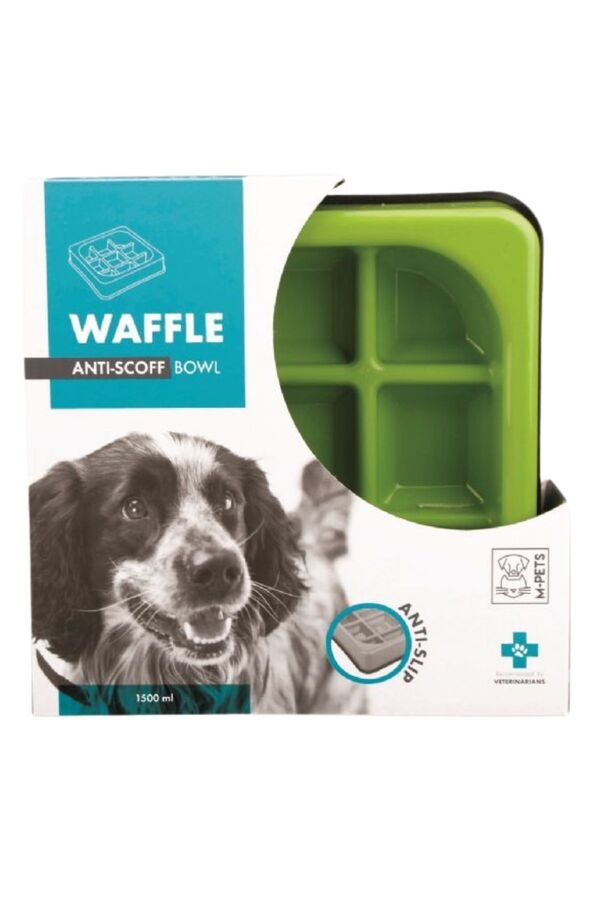 M-Pets Waffle Slow Feeder Pet Bowl for Healthy Digestion 1500ml