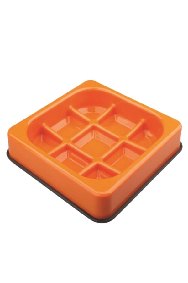 M-Pets Waffle Slow Feeder Pet Bowl Orange 1500ml