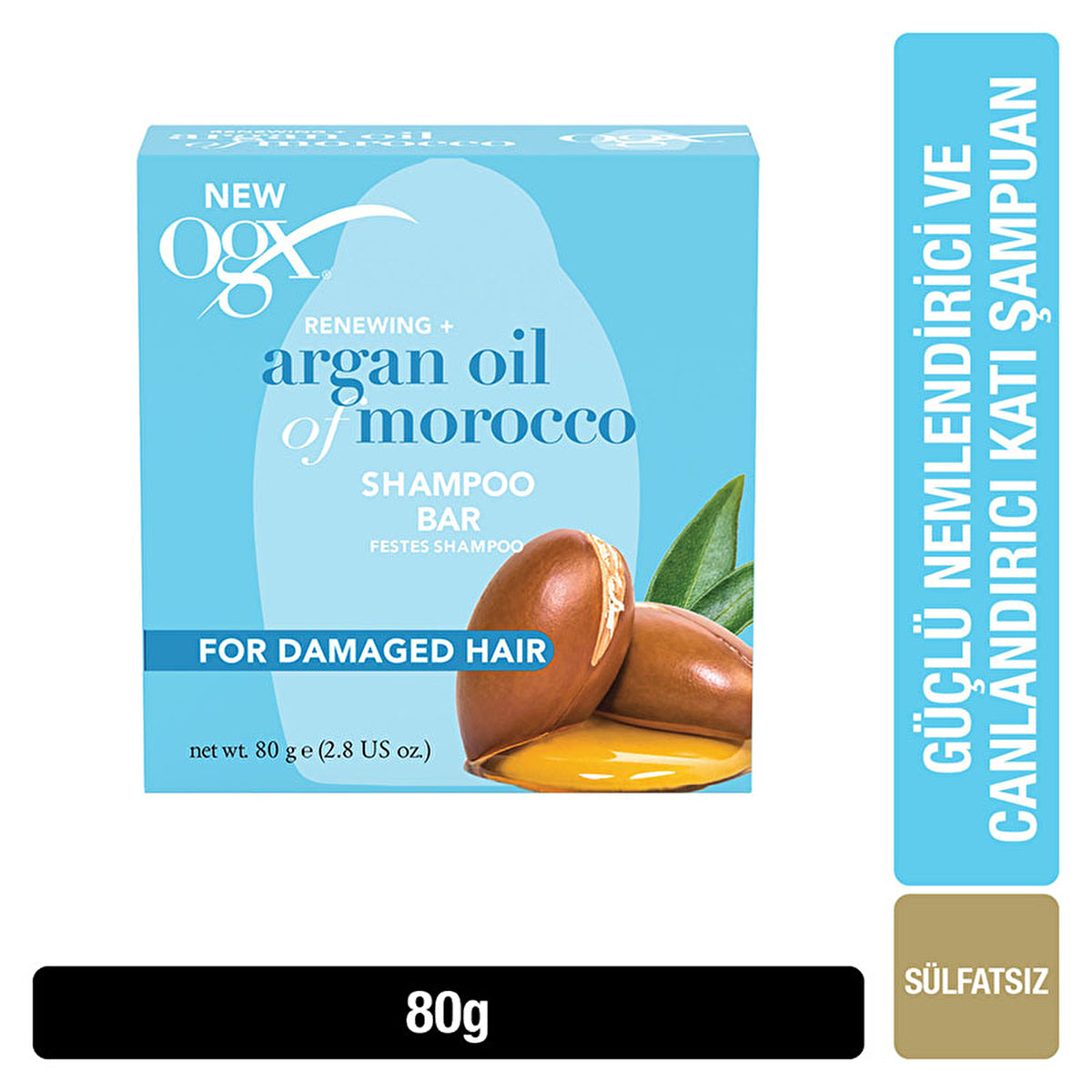 OGX Argan Oil Of Morocco Solid Shampoo - Sulfate Free | 80g - Image #2