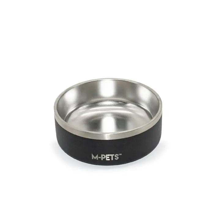 M-Pets Eskimo Double Walled Pet Bowl for Food and Water 2L Black