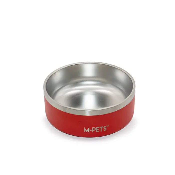 M-Pets Eskimo Double Walled Pet Bowl for Food and Water 2L Red