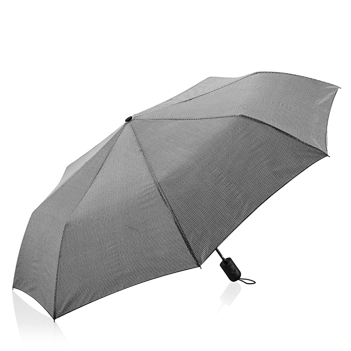 Eklips Black Houndstooth Automatic Umbrella - Compact Design - Image #3