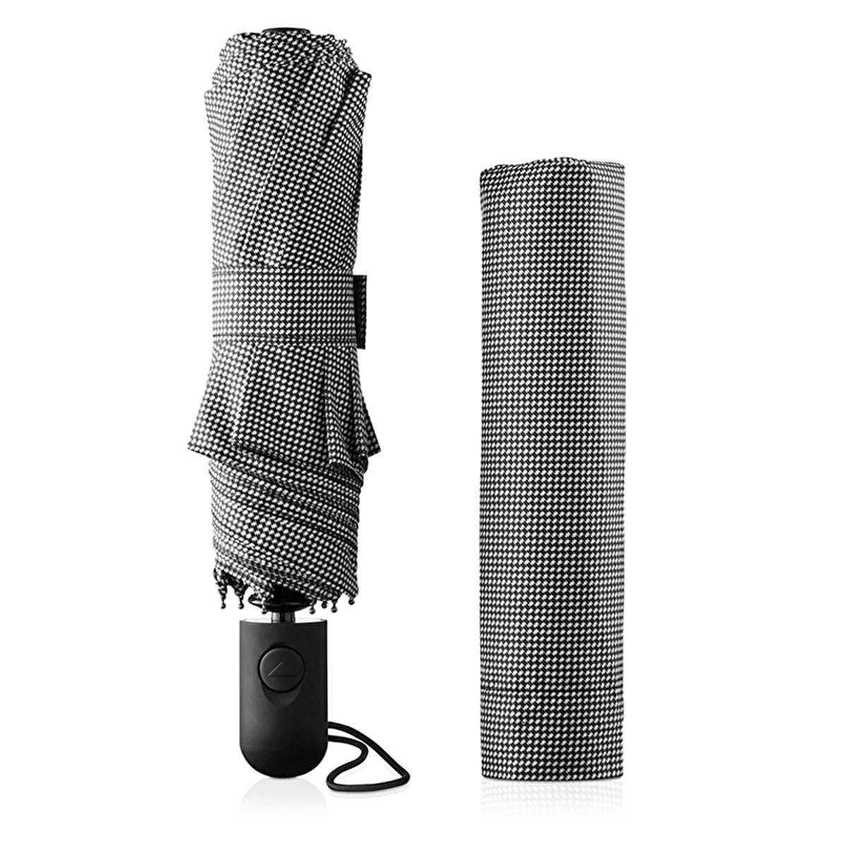 Eklips Black Houndstooth Automatic Umbrella - Compact Design - Image #2