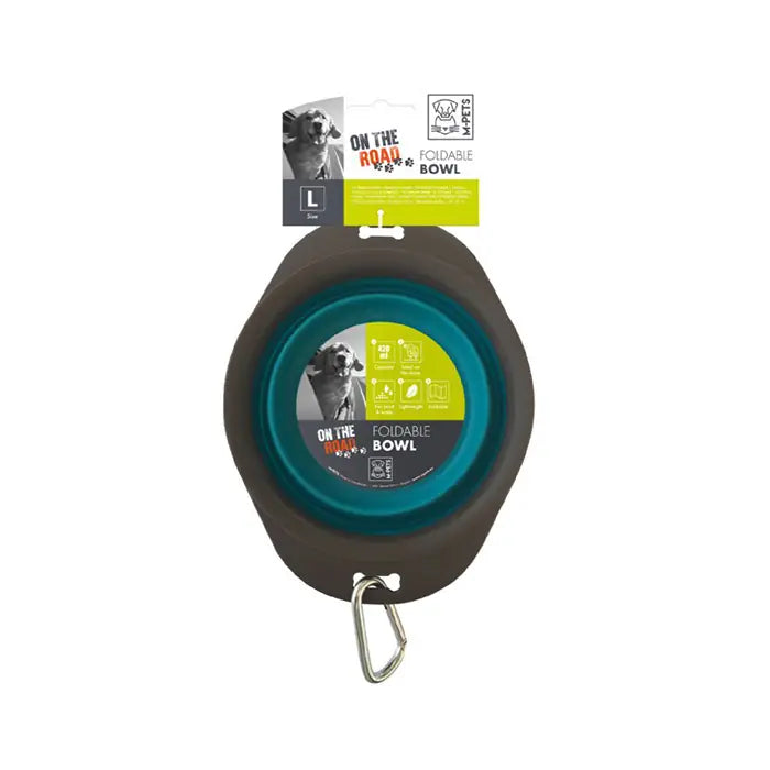 M-Pets On The Road Collapsible Pet Bowl Turquoise 1230ml