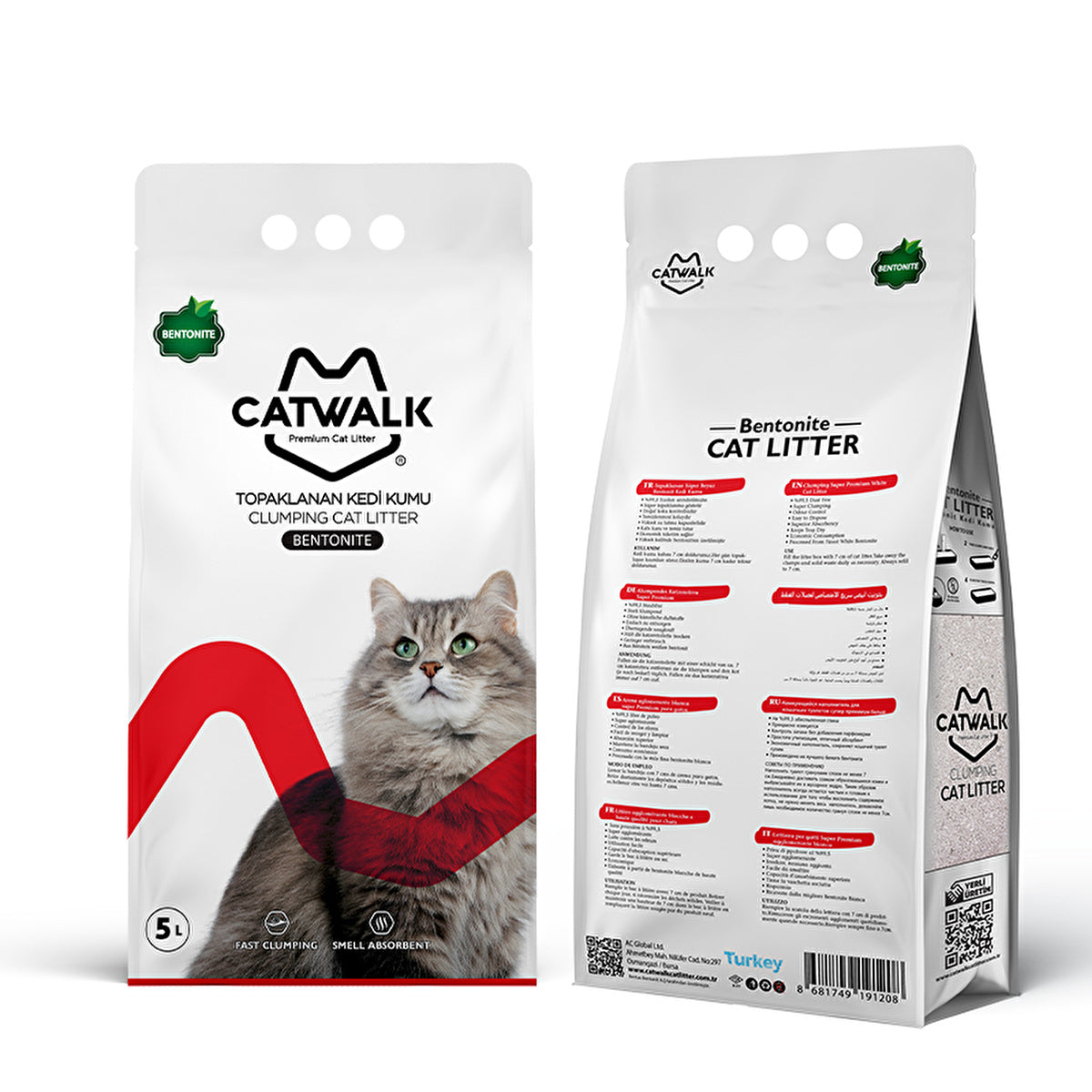 Catwalk Bentonite Cat Litter 5L - Odor Control & Anti-Stress | Premium Quality