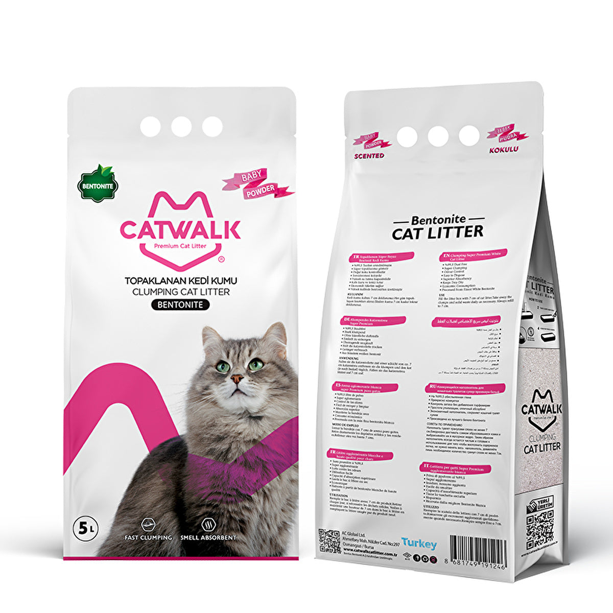 Catwalk Bentonite Cat Litter 5L - Clumping & High Absorbency | Premium Quality - Image #1