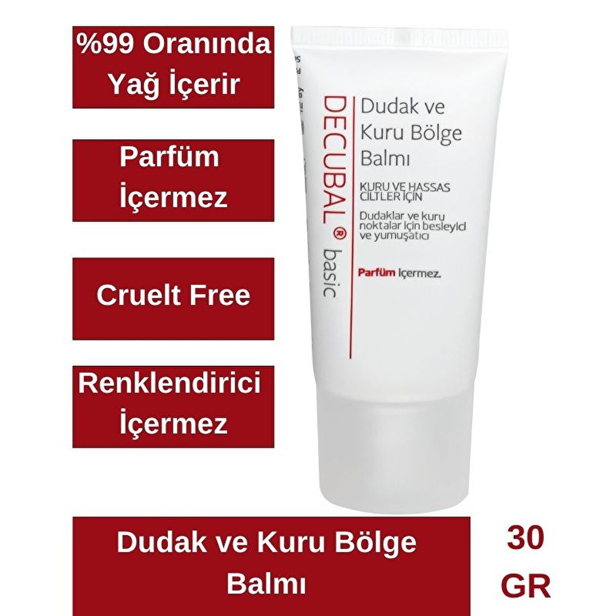 Decubal Basic Lip And Dry Area Balm 30ml - Intensive Care | Sweden