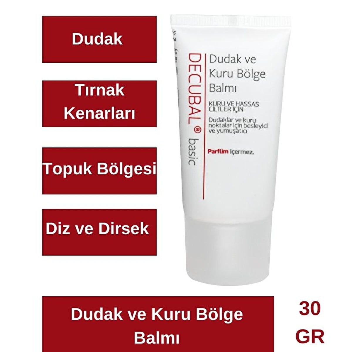 Decubal Basic Lip And Dry Area Balm 30ml - Intensive Care | Sweden