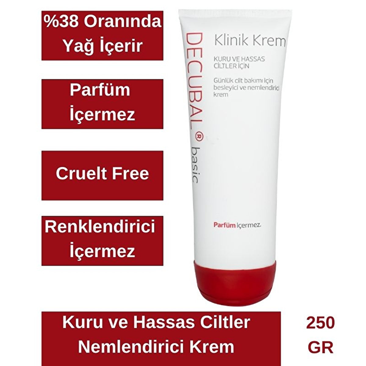 Decubal Basic Original Clinic Cream 250g - Moisturizer for Sensitive Skin | Dermatologist Recommended