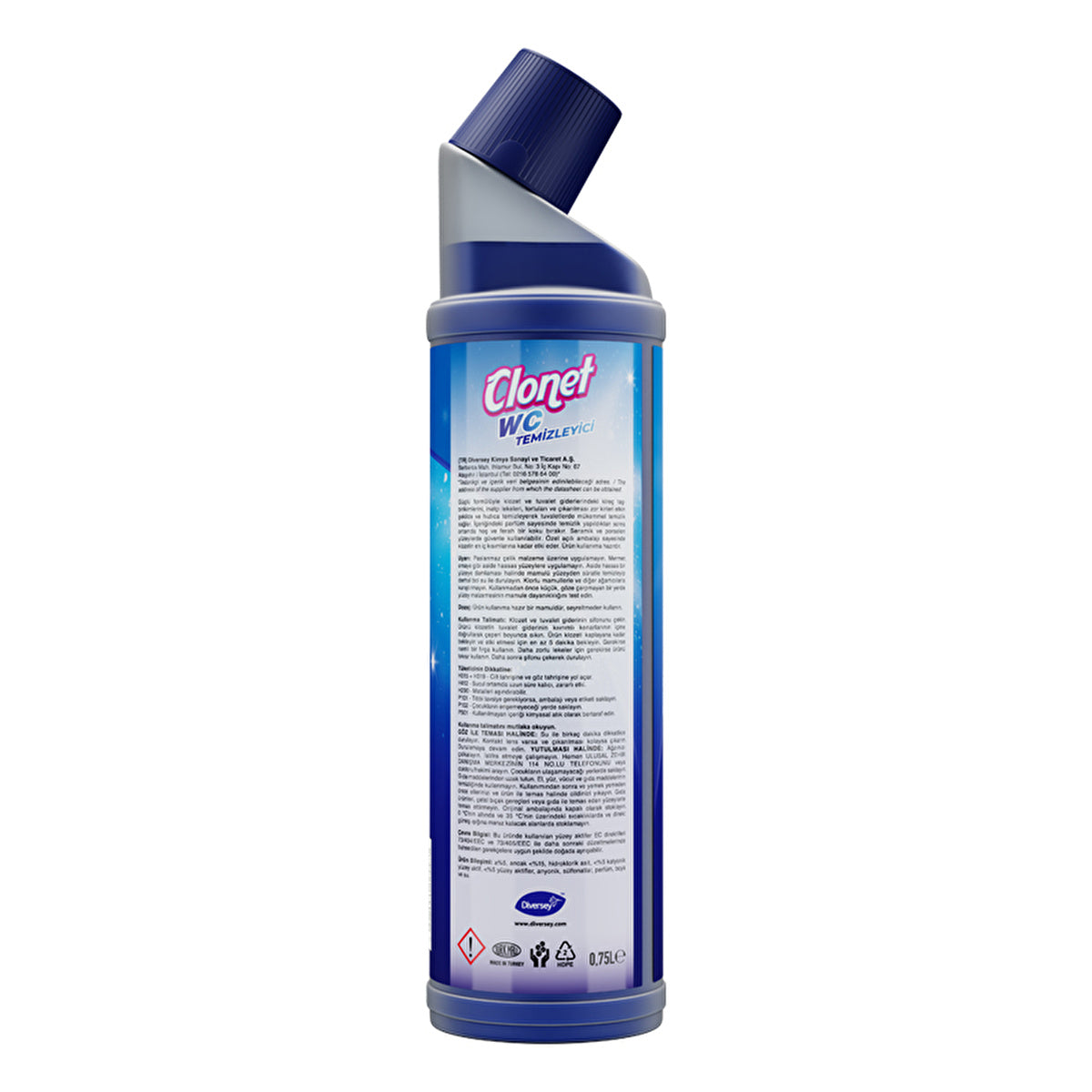 Diversey Clonet Toilet Cleaner 750ml - Powerful Gel Formula | Blue - Image #3