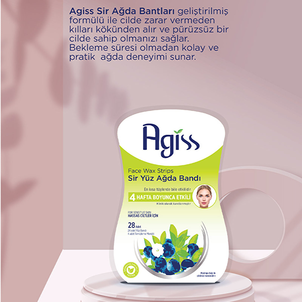 Agiss Wax Strips for Sensitive Skin - 28 Count | Face Hair Removal