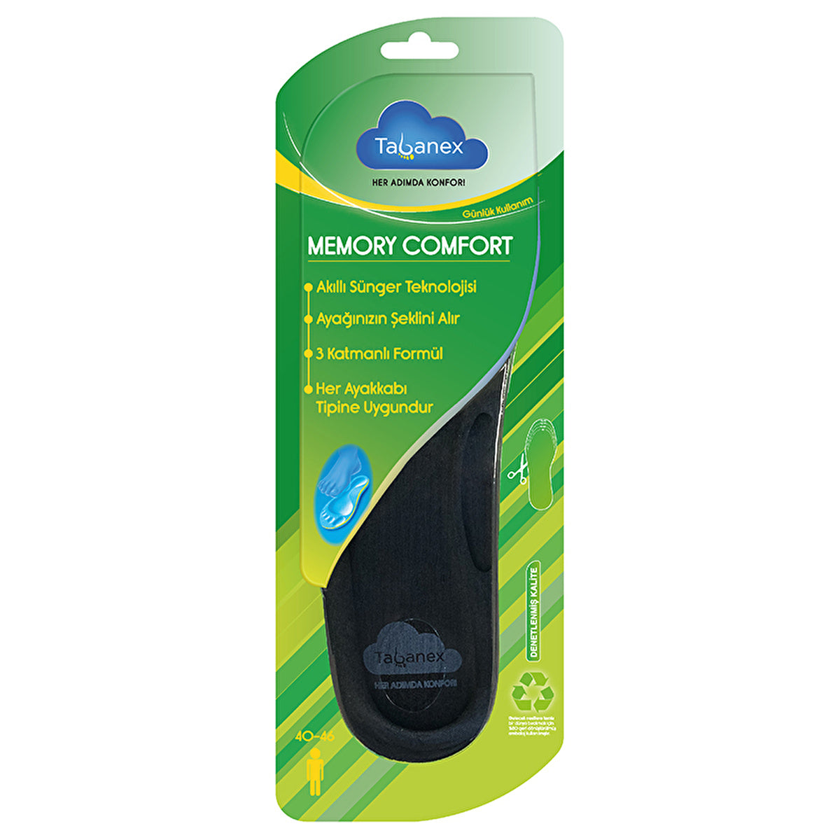 Memory Comfort Men's Orthotic Insole - Enhanced Support | Tabanex - Image #1