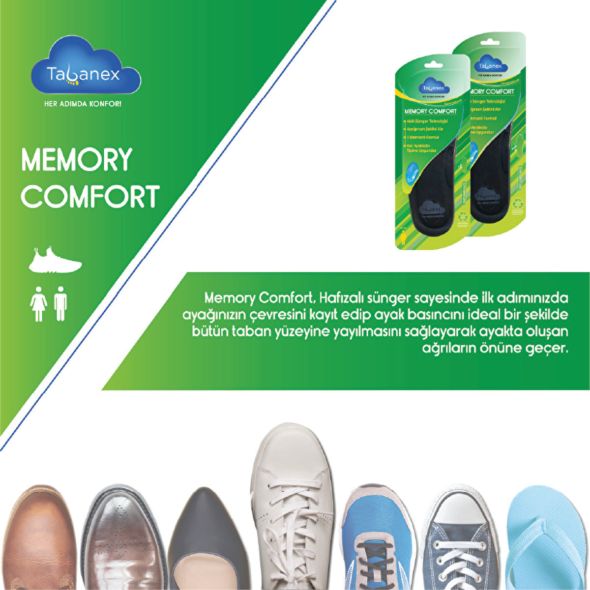 Memory Comfort Men's Orthotic Insole - Enhanced Support | Tabanex - Image #2