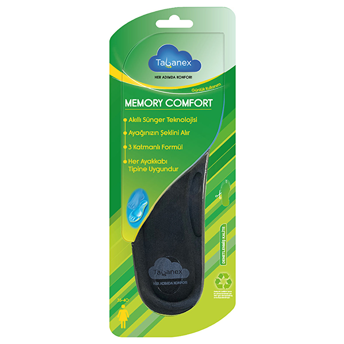 Tabanex Women Memory Comfort Insole - Custom Cut | Comfortable Support - Image #4