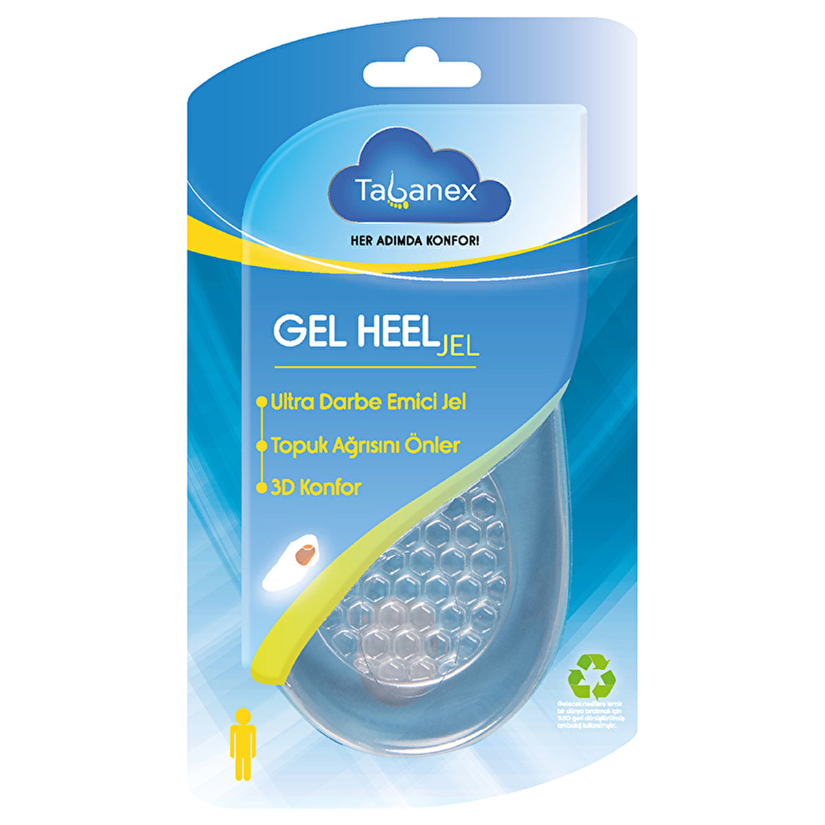 Tabanex Men's Heel Gel Insole - Soft 3D Gel | Comfort Support - Image #1