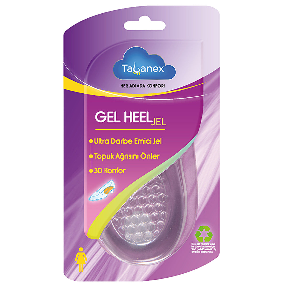 Tabanex Women's Heel Gel Insole - Soft 3D Design | Comfortable Fit