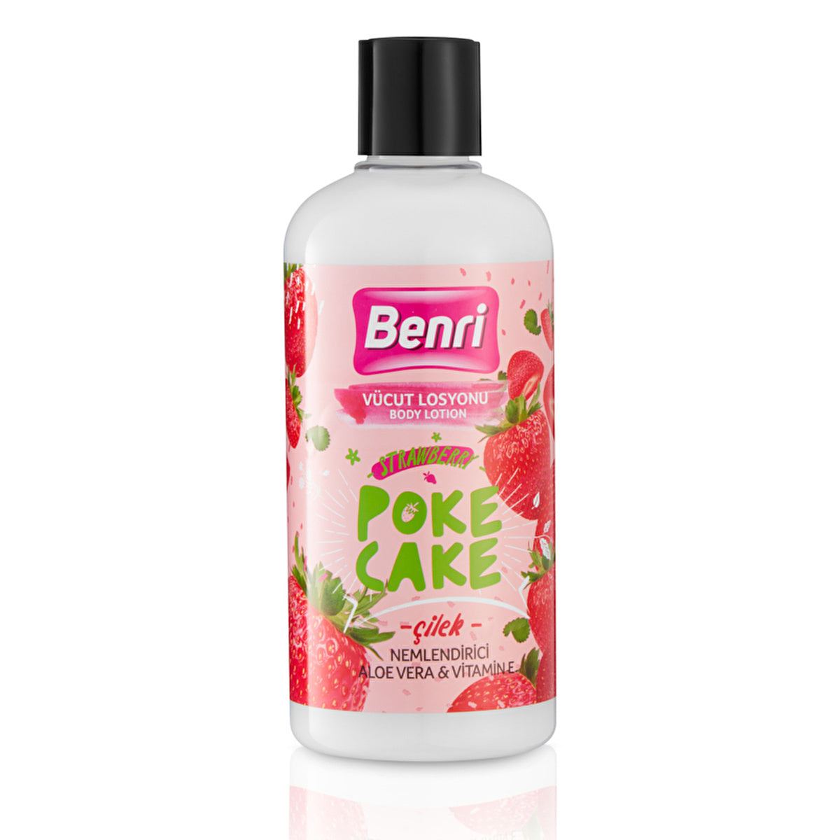 Benri Strawberry Poke Cake Body Lotion 500ml - Hydrating Formula