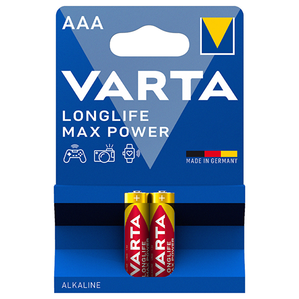 Varta Longlife Max Power AAA Batteries - 2 Pack | Reliable Performance - Image #1