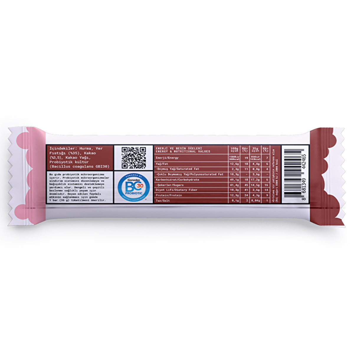 Fropie Peanut & Cocoa Probiotic Bar 35g - Vegan & Gluten-Free | Healthy Snack - Image #2