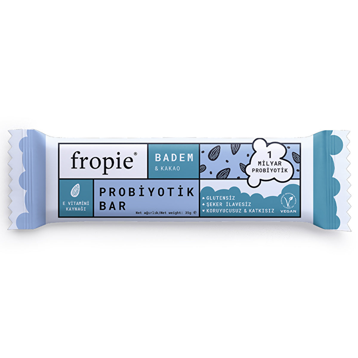 Fropie Almond & Cacao Probiotic Bar 35g - Vegan & Natural - Image #2