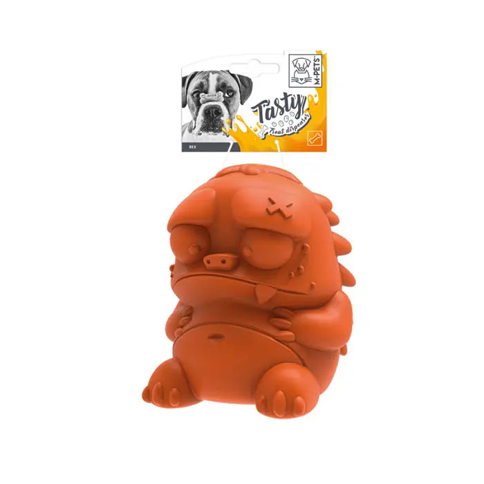 M-Pets Rex Rubber Dog Toy with Reward Compartment Orange