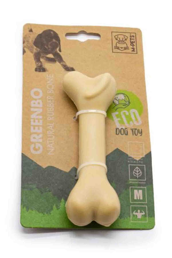 M-Pets Greenbo Natural Dog Toy Bone - Medium, Natural Rubber