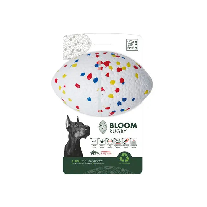 M-Pets Bloom Indestructible Rugby Ball Dog Toy