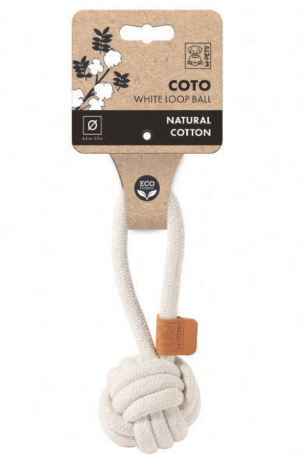 M-Pets Coto White Loop Ball Cotton Rope Toy 6.5cm