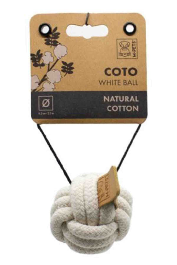 M-Pets Coto White Ball Cotton Rope Dog Toy 6.5cm