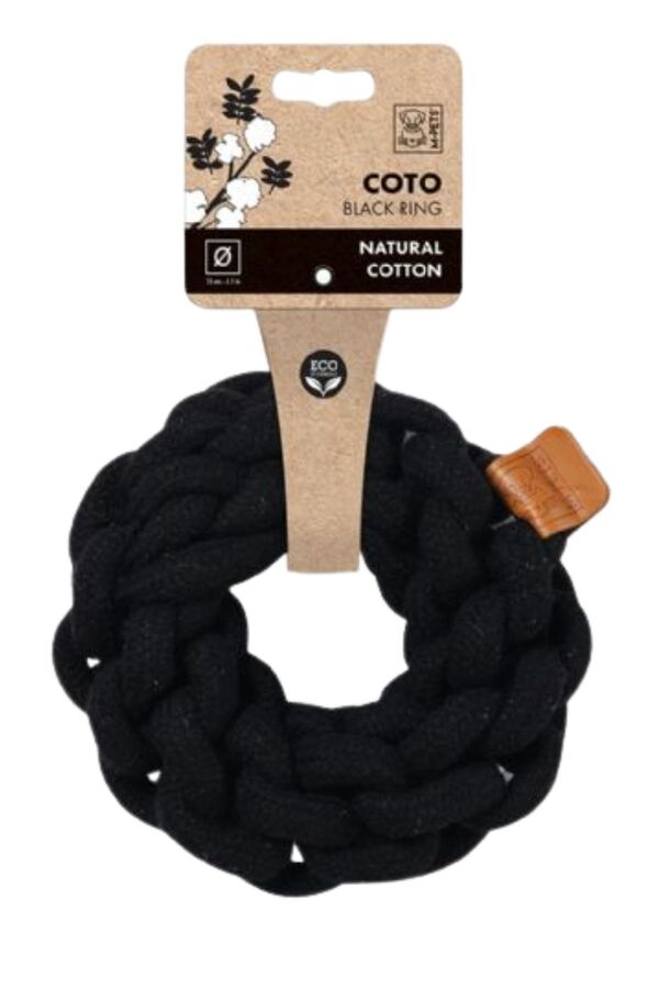 M-Pets Coto Black Ring Cotton Rope Dog Toy 13cm