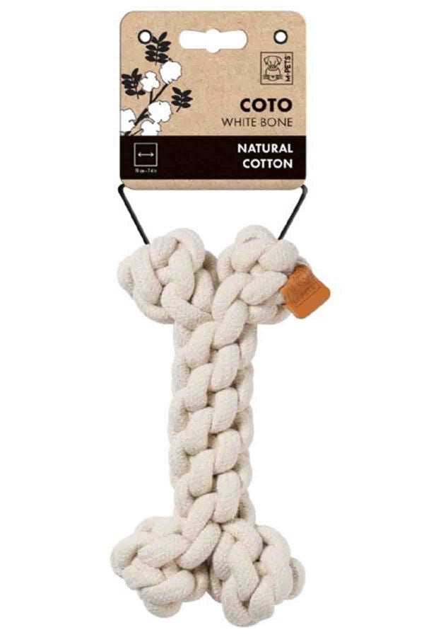 M-Pets Coto White Bone Cotton Rope Dog Toy 19cm