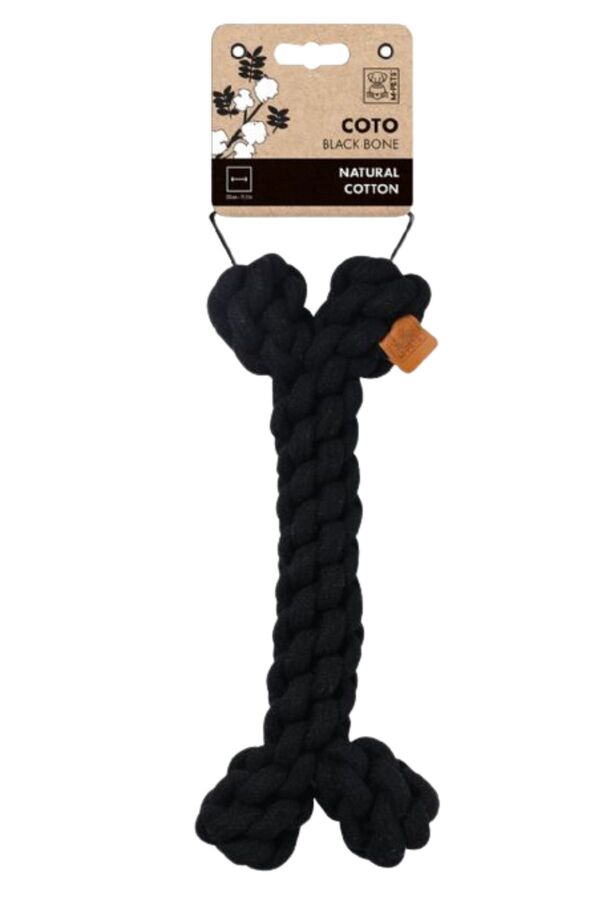 M-Pets Coto Black Bone Cotton Rope Dog Toy 19cm