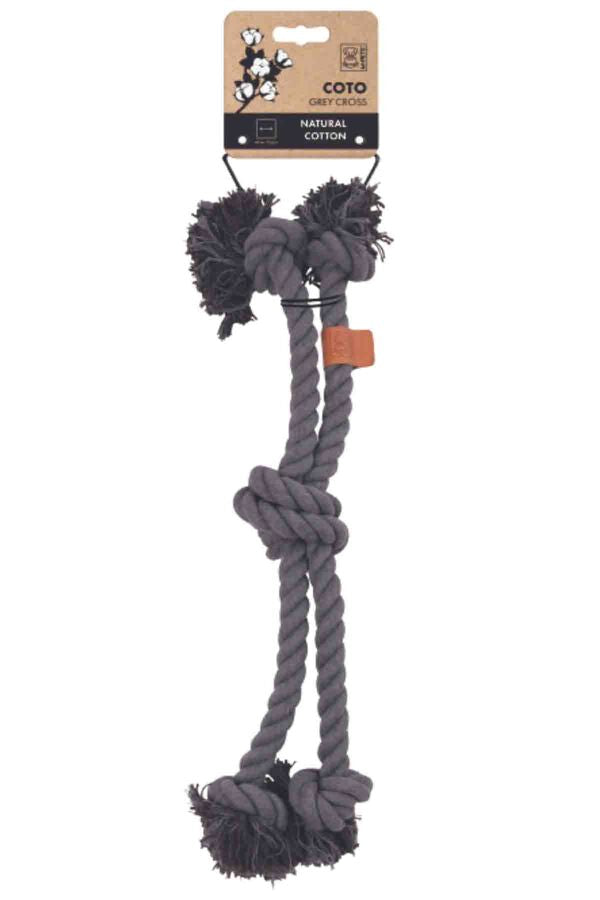 M-Pets Coto Cross Knitted Cotton Dog Toy Grey 60cm