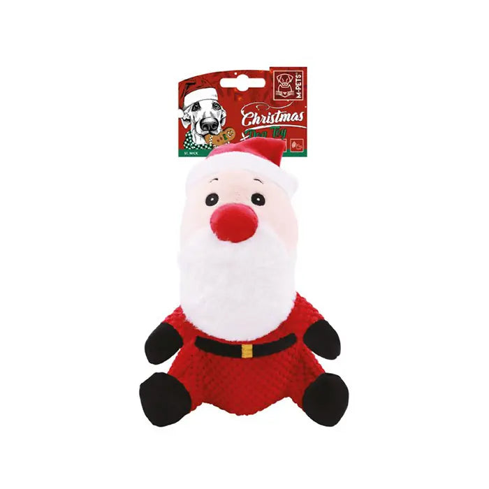 M-Pets Christmas St. Nick Dog Toy with Squeaker and Rope