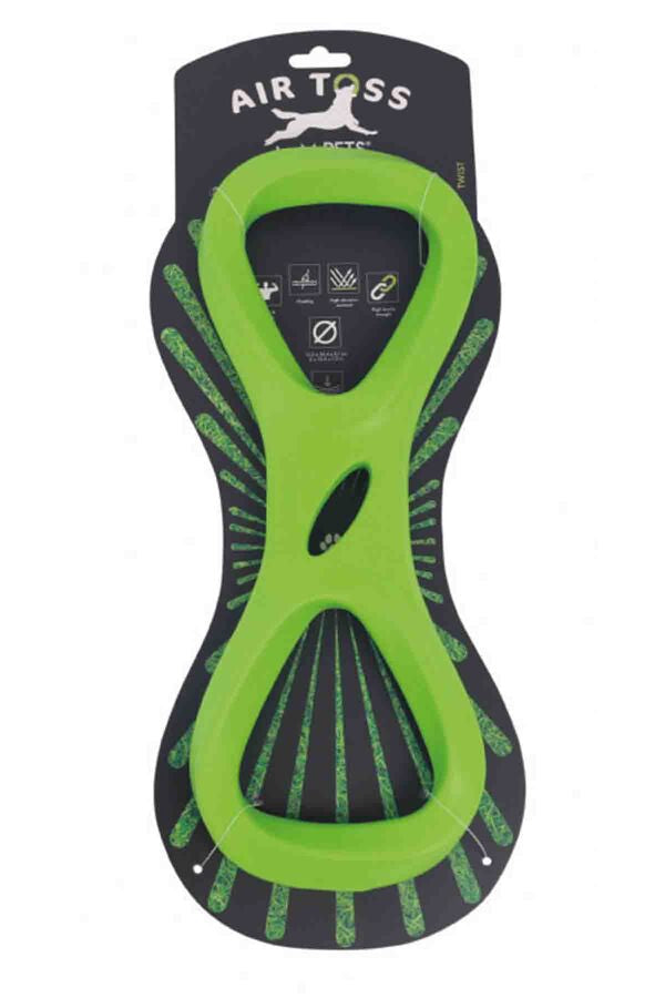 M-Pets Air Toss Twist Floating Durable Dog Toy Green 13.3x33.4cm