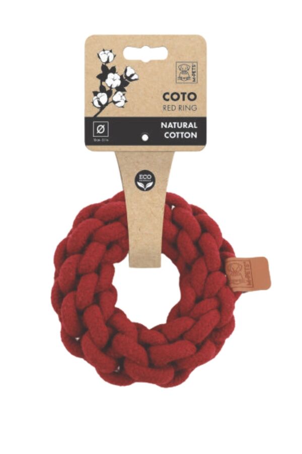 M-Pets Coto Red Ring Cotton Rope Ring Dog Toy 13cm