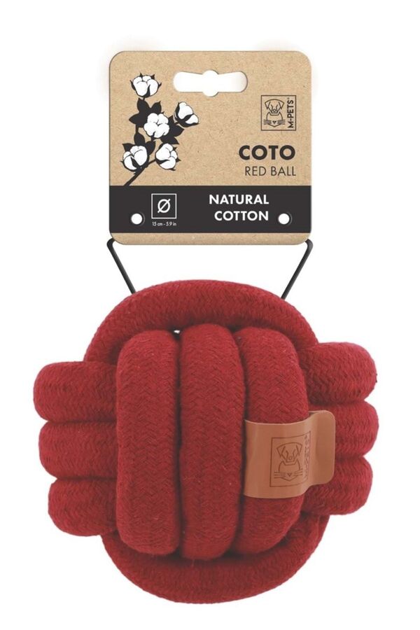 M-Pets Coto Cotton Rope Ball Toy for Dogs Red 15cm