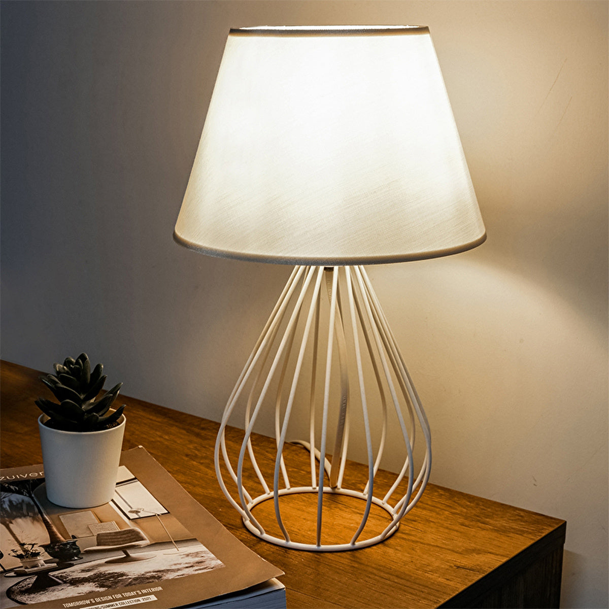 Homing Metal Body Cream Color Table Lamp - AYD-2582 - Image #3