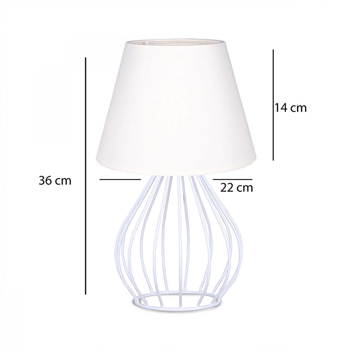 Homing Metal Body Cream Color Table Lamp - AYD-2582 - Image #1