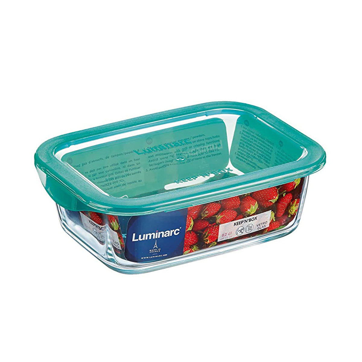 Luminarc Keep N Box Rectangular Storage Container 820cc - Dishwasher Safe | BPA Free