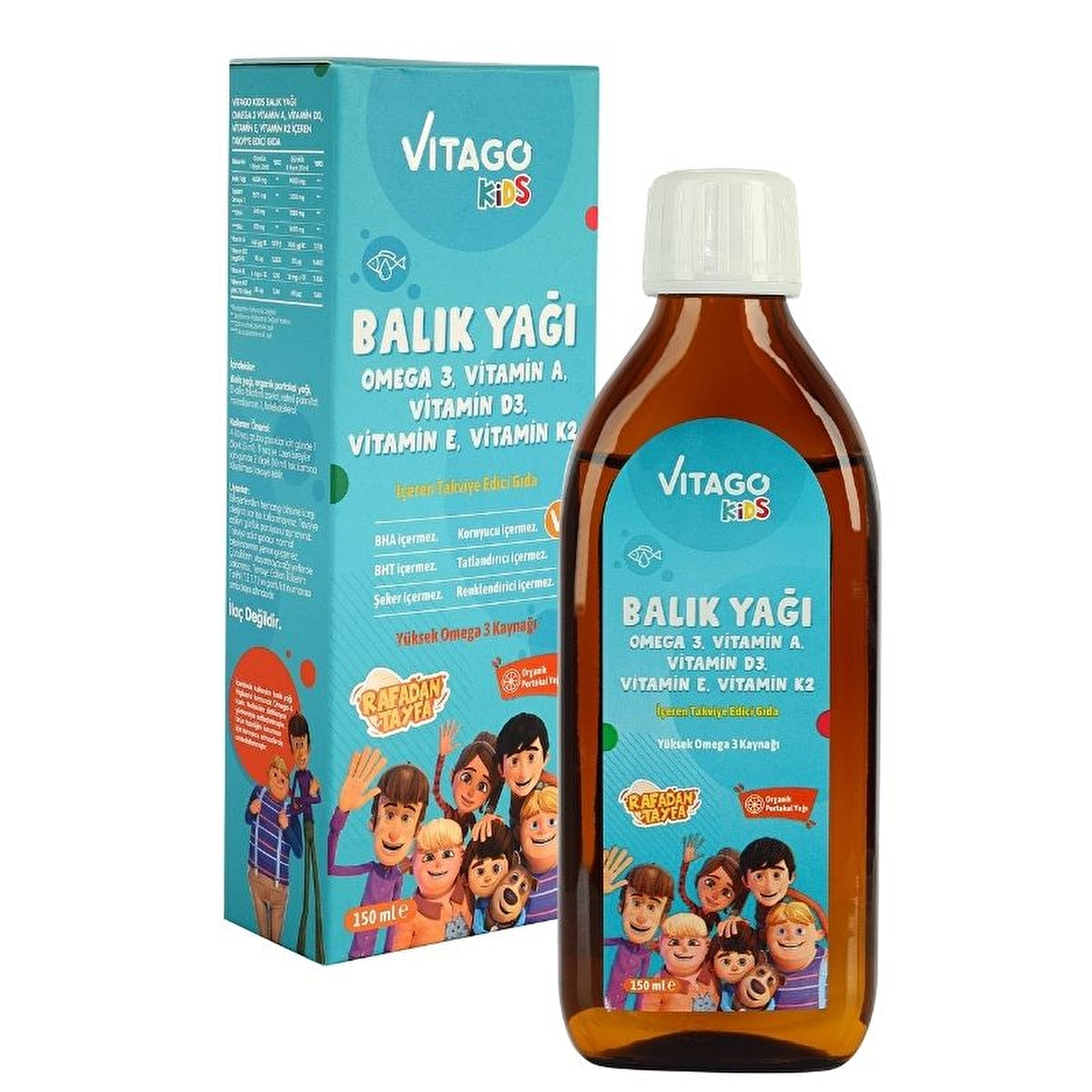 Vitago Kids Omega-3 Fish Oil Syrup - Omega 3, Vitamins A, D3, E, K2 | 5 oz - Image #3